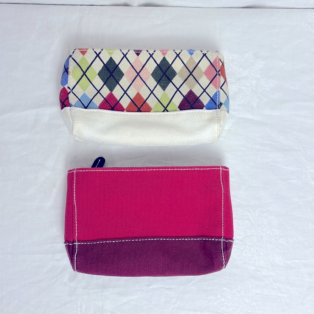 Land's End Small Zippered Canvas Pouch/Set of 2